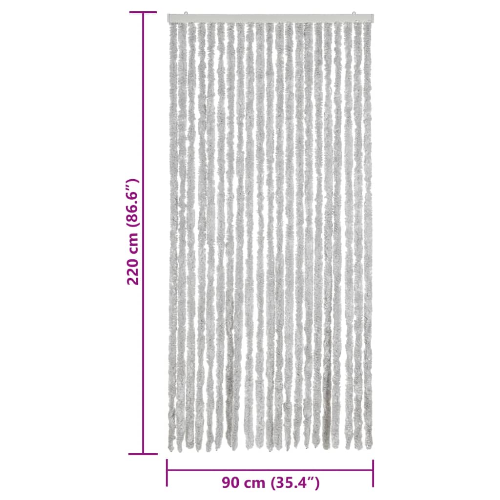 Fly Screen Curtain Grey 90x220 cm Chenille