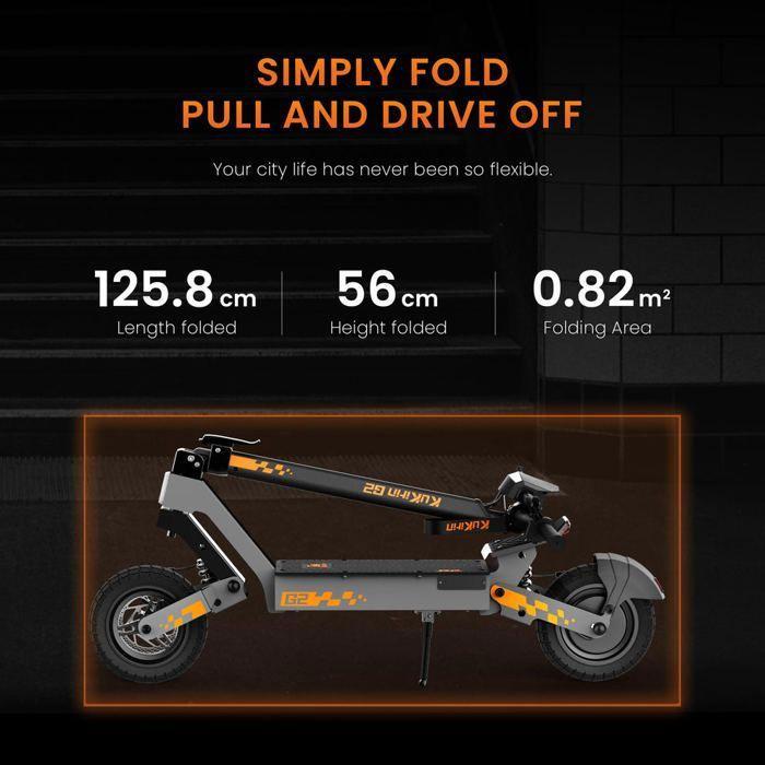 2025 Складной электросамокат Kukirin G2 1200 Вт 48 В 15 Ач 45 км/ч 55 км 10 дюймов.