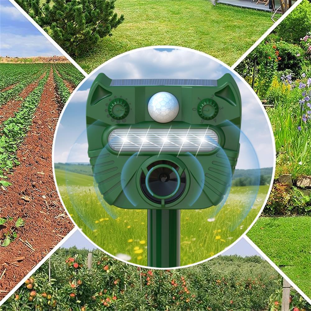 Ультразвуковой отпугиватель животных на солнечной батарее, отпугиватель оленей, белок, водостойкий отпугиватель животных на открытом воздухе