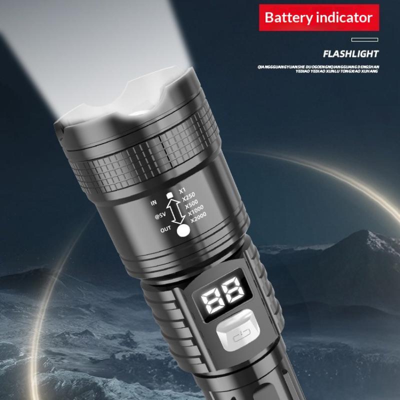 Super Bright Flashlight Rechargeable Led Torch Long Range Tactical Lamp For Outdoor Waterproof Camping Fishing Lantern