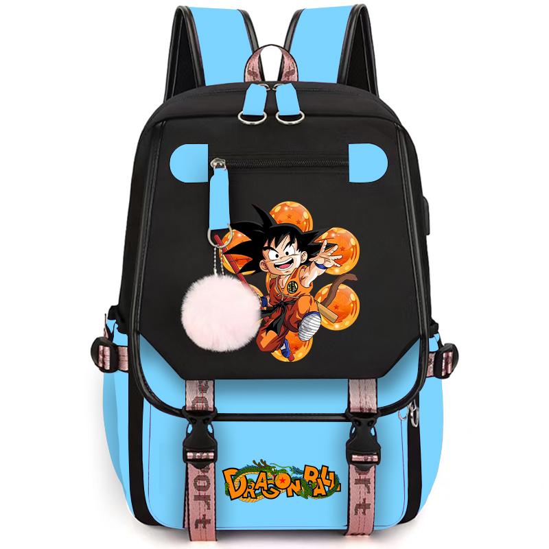 Аниме Dragon Ball Женский мультяшный рюкзак Водонепроницаемый USB рюкзак с легкой книжной сумкой для детей Подарки Мужчины Женщины Дорожная сумка Сумка для отдыха Рюкзак