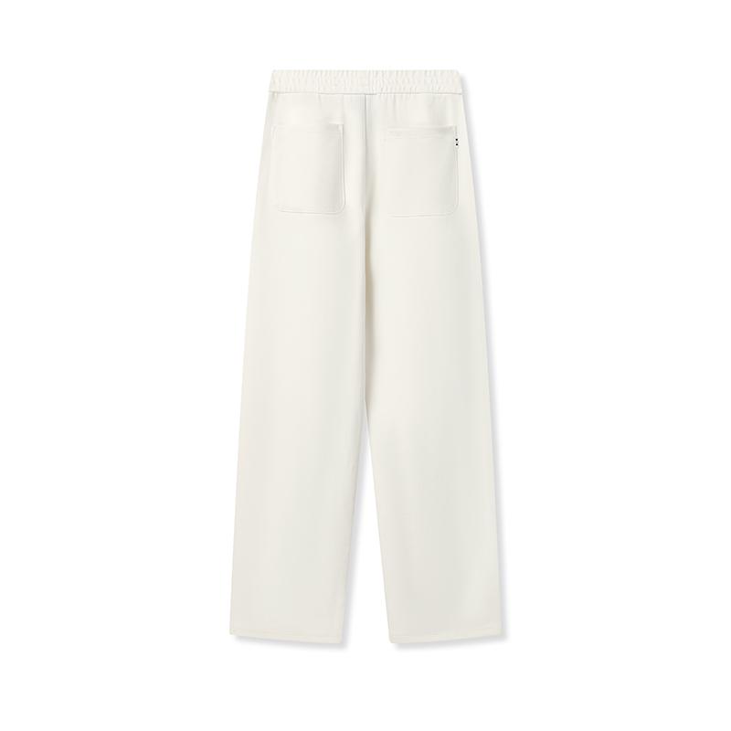 Fila Наследие Повседневные Удобные Эластичные Комфортные Трикотажные Прямые Свободные Брюки Женские брюки Облако-Гриб-Белый F11W548604FWT