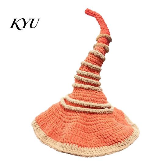 Complete Crochet Tool Set Twisted Witch Hat DIY Kit, Fall Halloween Autumn Pumpkin Craft Supplies Handmade Kit for Adults, Party Decor Diy Beginners