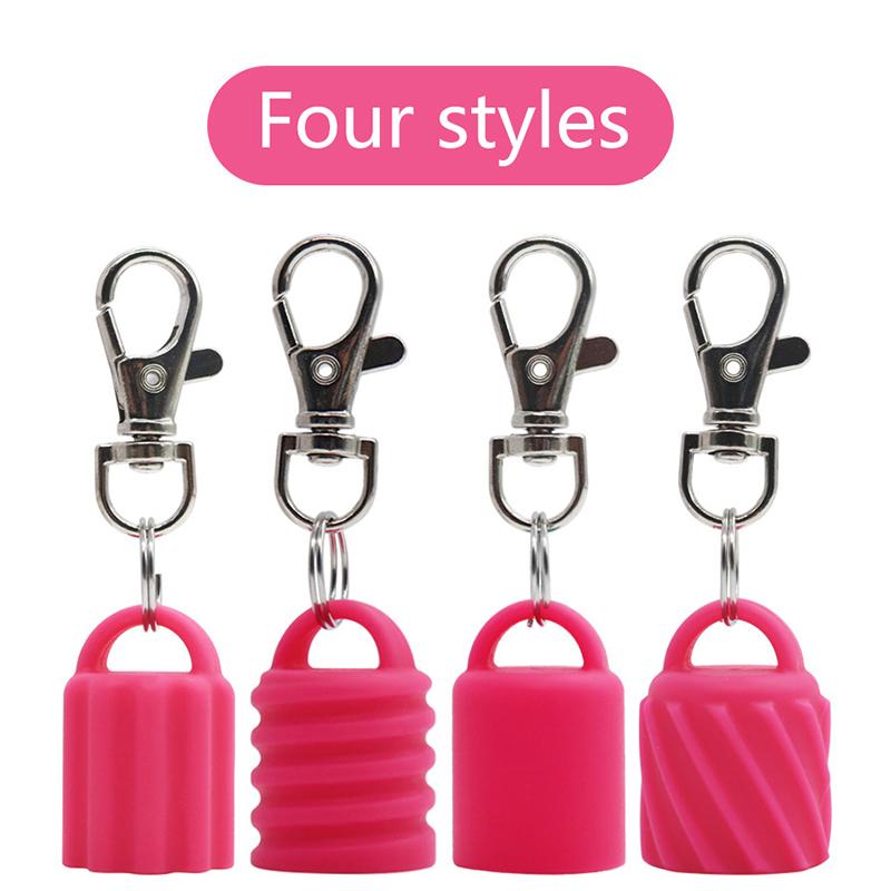Practical Silicone Keychain Cap lip gloss accessories Portable Durable Holder Keychain Compatible For Lipstick Storage Cap