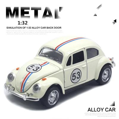 1:32 Литой Металлический Классический Игрушечный Модель Автомобиля Volkswagen Beetle с Функцией Оттяжки Машинки для Детских Подарков Рождество