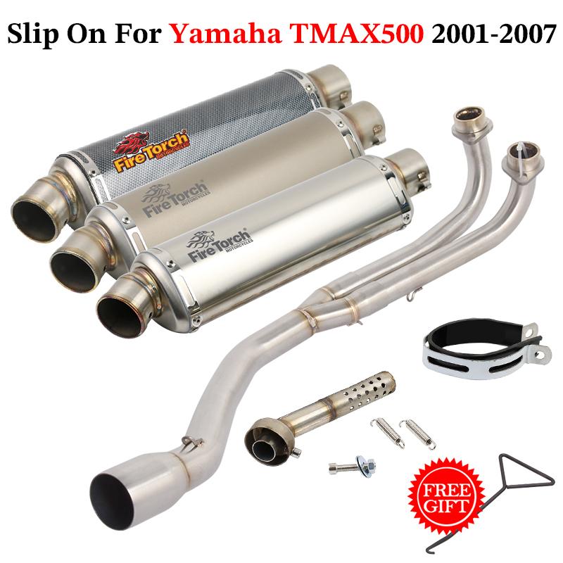 For Yamaha TMAX 500 T-MAX 500 T MAX500 2001 - 2007 Full Systems Motorcycle Exhaust Escape Front Link Pipe Muffler Moto DB Killer