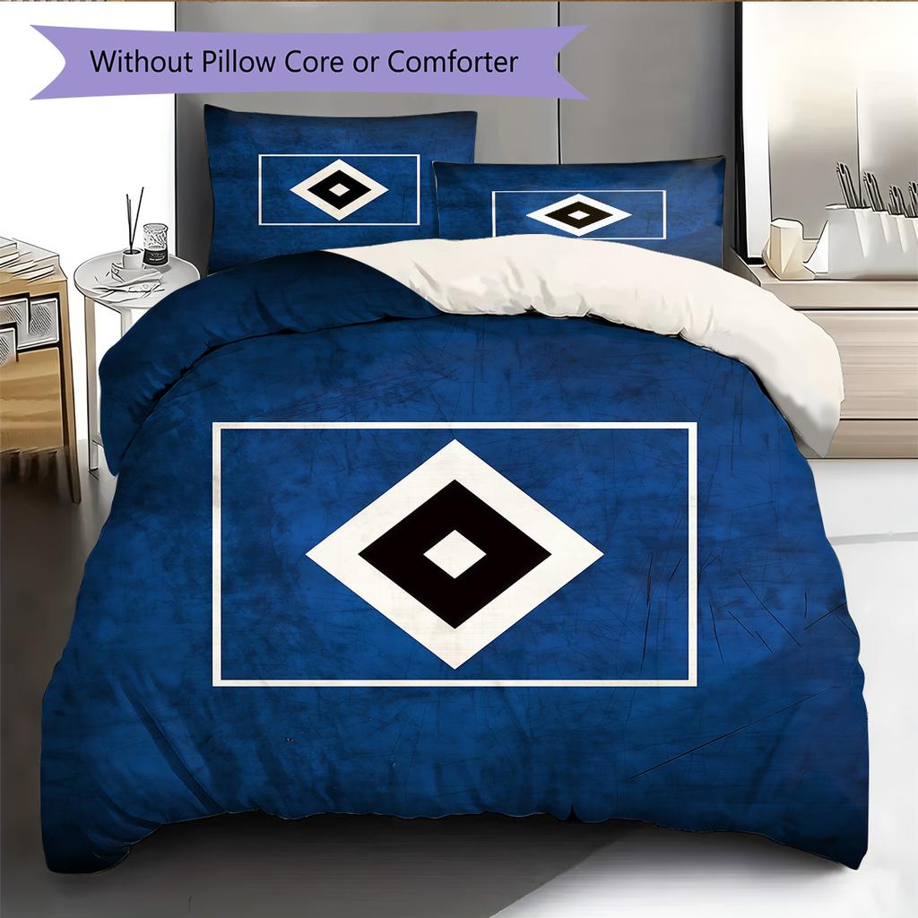 Hamburger SV Pattern Bedding Quilt Set Home Decoration Gift (1 * duvet cover + 2 * pillowcase without core)