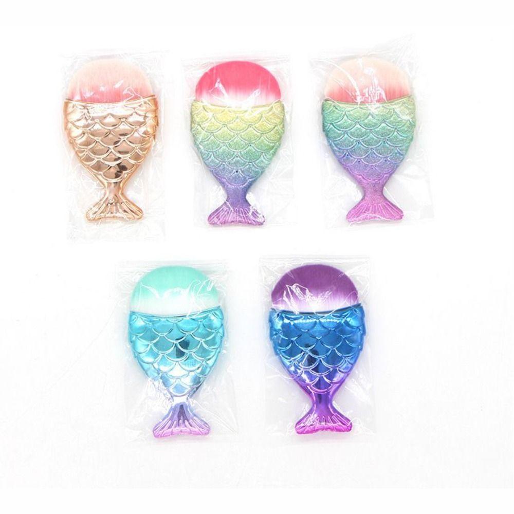 Кисть для макияжа в виде хвоста русалки, кисти для пудры, новая кисть в виде хвоста рыбы, маникюрный инструмент