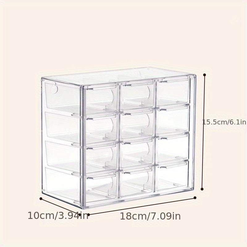 Прозрачный пластиковый органайзер для бисера с выдвижными ящиками, многосекционное хранение для хрустальной бижутерии, товаров для рукоделия, настольный кейс
