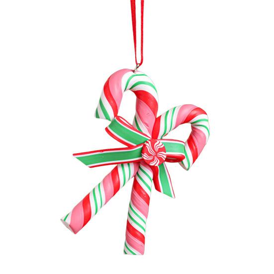 Рождественский леденец, украшение, красочная полимерная глина, мятная конфета-трость, подвесное украшение