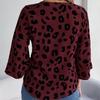 Fashion Long Sleeve Leopard Print Blouse Women Loose Elegant Casual Shirts for Women Vintage V Neck Lace Up Office Lady Tops 24118