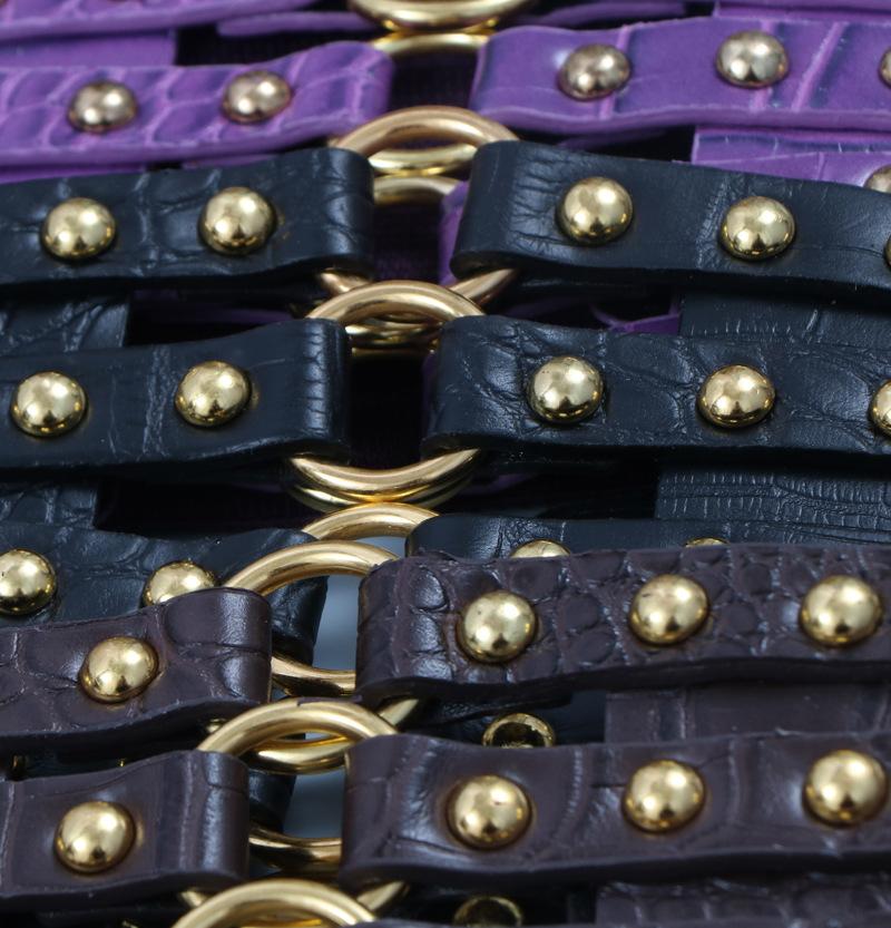 Европейский и американский ретро ивовые гвозди полое кольцо мода декоративное платье пальто искусственная кожа широкий пояс с уплотнителем пояс для женщин