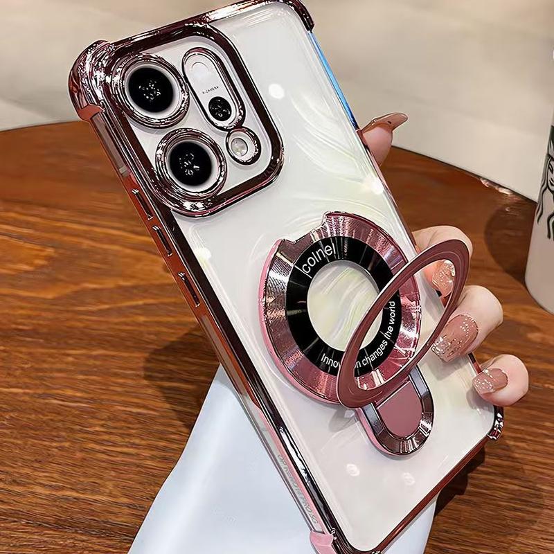 Для Xiaomi Redmi 15C 15 Note 15 Pro Note 14 Pro Plus 14C 4G 5G Чехол Магнитный Держатель Гальваническое покрытие Подушка безопасности Прозрачная Противоударная Крышка