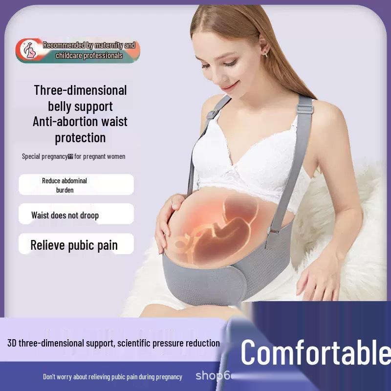 Breathable Belly Support Belt for Late Pregnancy - Lightweight Waist and Back Support with Straps