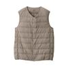 MUJI Down Vest Lightweight Down Collarless Vest AD0U7A3A Grayish Brown M (Antistatic Lining) Men's Men's