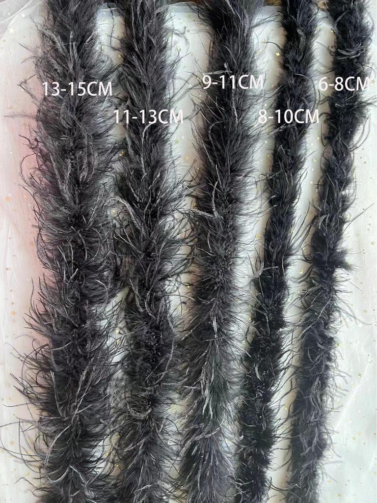 Ostrich Feather Strips and Headdresses: Perfect for Evening Gowns, Wedding Dresses, and Clothing Decoration