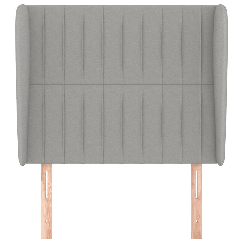 Headboard with Wingback Light Grey 93 x 23 x 118 128 cm Fabric