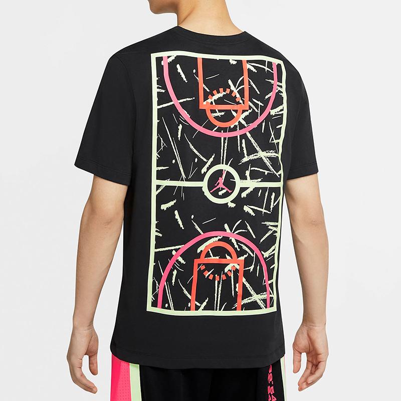 Jordan T Shirts Men's Black Crew Neck Moderate Straight Fit CW7087-010