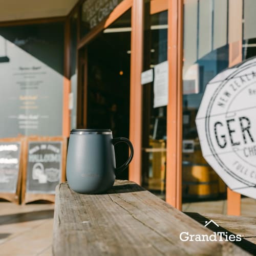 GRANDTIES Premium Vacuum Insulated Mug, 460ml, Available in 19 Colors, with Easy-Open Sliding Lid, Stainless Steel Double-Wall Vacuum Insulation, and