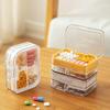 3-in-1 Pill Cutter Tablet Storage Box Moisture-Proof Portable Size Transparent Multifunctional Pill Carrier Case