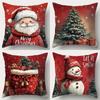 Веселое рождественское украшение Наволочка Санта Клаус Снеговик Рождественская елка Подушка Чехол для дивана Подушка для украшения дома Подарок