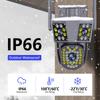 6K 12МП WiFi IP Уличная камера с отслеживанием движения PTZ 4K Видео Три объектива Три экрана Водонепроницаемая система безопасности