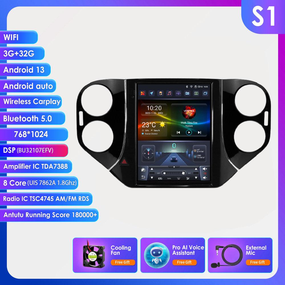 OSSURET Android Car Radio для VW Volkswagen Tiguan 2007-2016 Мультимедиа 9,7-дюймовый вертикальный экран Carplay Android Auto GPS RDS FM Интеллектуальный экран