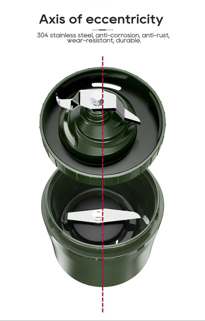 HiBREW G2 3in1 Coffee Grinder, 2000mAh Double Cup, Fruit Mixers Juicers Blender Ice Crusher, for Camping or Journey