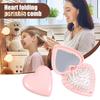 Расческа Love Heart с зеркалом 2-в-1, мягкая щетина, массаж кожи головы, складная портативная антистатическая расческа с воздушной подушкой для укладки волос для мужчин и женщин