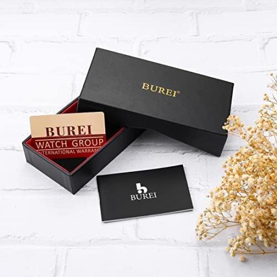 Автоматические часы Механические Водонепроницаемые Стильные Аналоговые Популярные Бизнес Дата Бренд Наручные Часы Простые Повседневные Золотые Черные Светящиеся Часы [BUREI] Мужские