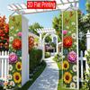 Spring Floral Sunflower Door Couplet Red Polyester 12x70.8in