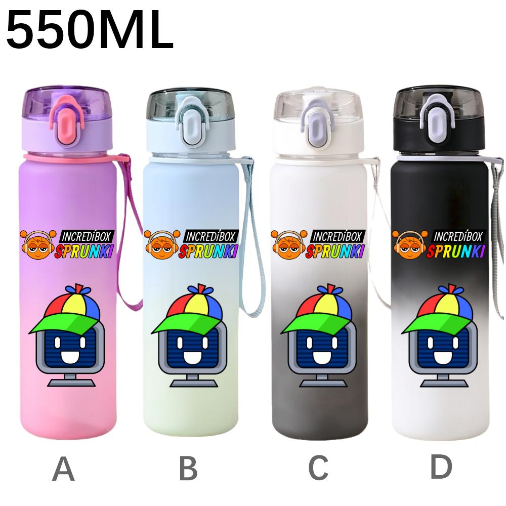 High Quality 550ml Game Sprunki Gradient Sports Water Bottle Cartoon Leak-proof Portable Drinking Bottles Outdoors Sports Fitness Water Cup