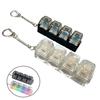 2-pack 4-Key PC Fully Transparent Cap, Decompression Button, Decompression Shaft Tester, Keyboard with Light, Pinch Keychain