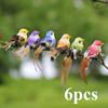 6Pcs Simulated Birds Easter Forest Series Bound Branches Plants Decorative Fake Birds Crafts Art Decorative Feathered Birds