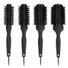 Cross-border Anti-static Round Barrel Nylon Bristle Curling Brush with Ceramic Aluminum Tube
