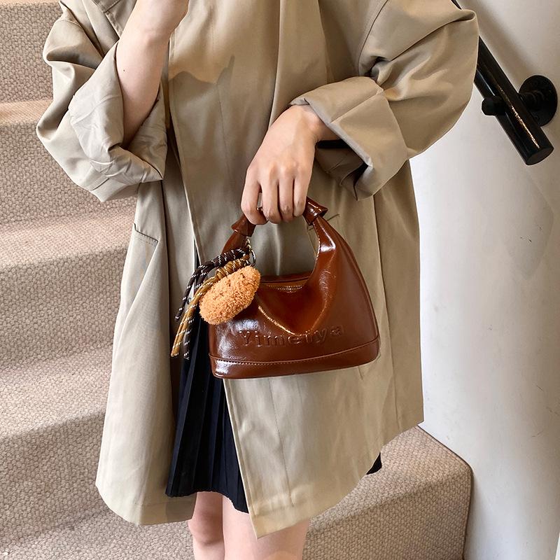 2025 женская повседневная сумка через плечо большой вместимости с фактурным дизайном