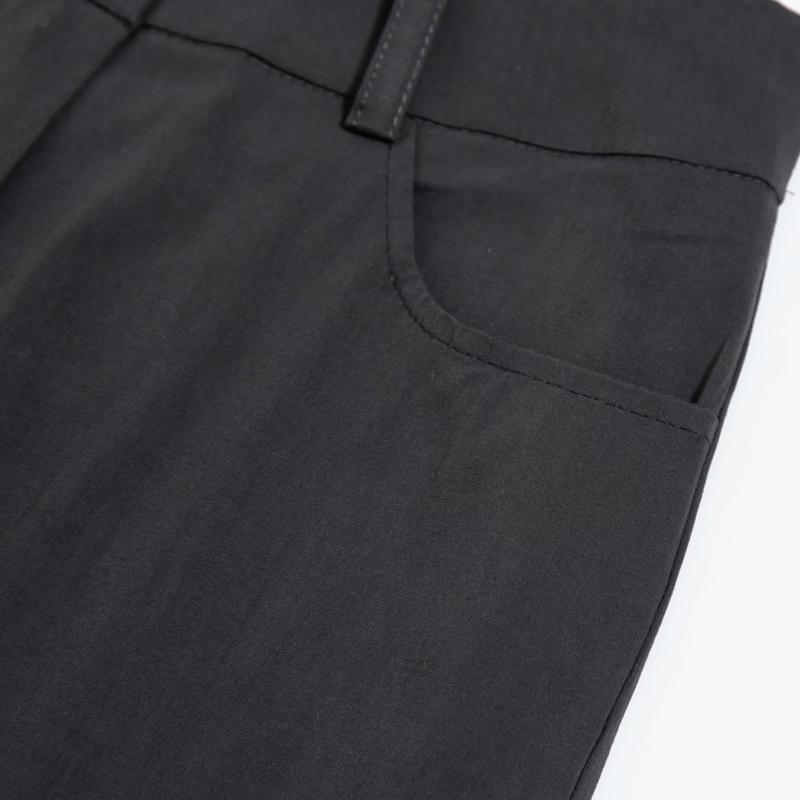 Women Tight Flares Pants Flared Slacks Dark Black High-waist Suit Slacks Trousers Casual Pants