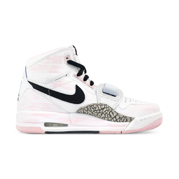 Jordan Legacy 312 Высокие Винтажные Баскетбольные Кроссовки Женские Белые Розовые Черные AT4040-106(Team47-312)