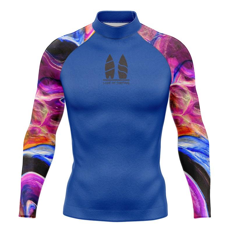 Mens UPF 50 Rash Guard Long Sleeve Swimwear Quick Dry Compression Surf Suit