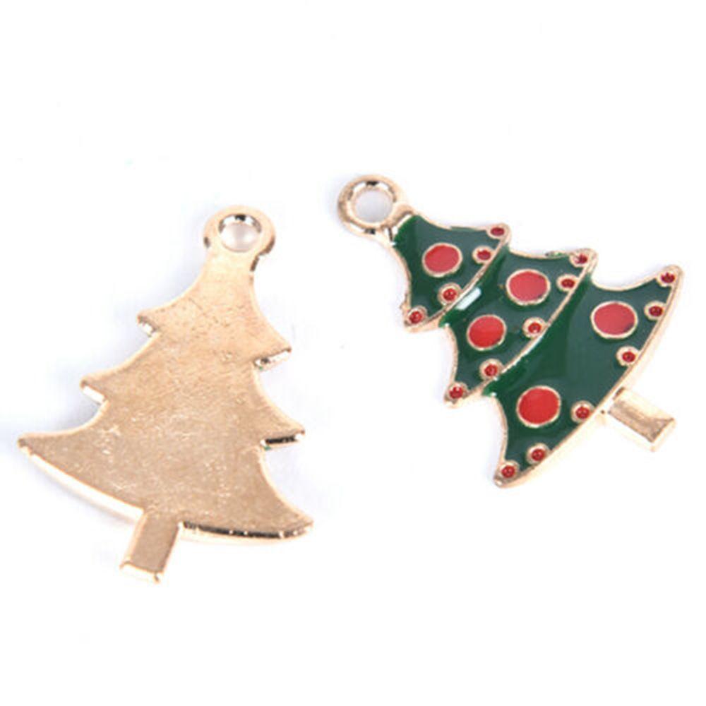20Pcs/Set Enamel Alloy Mixed Christmas Charms Pendant Jewelry DIY Craft Making Supplies Fashion Jewelry Festive Party Supplies