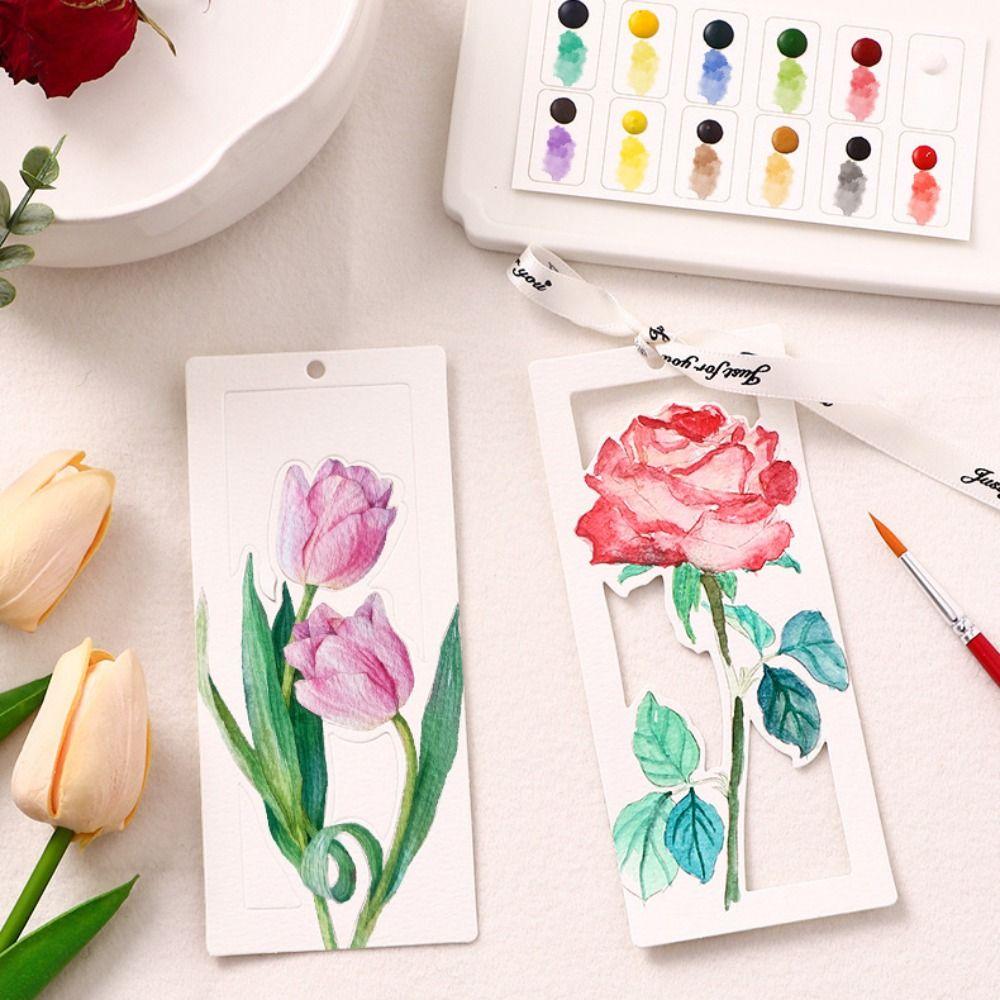 10 Sheets Coloring Bookmark DIY Watercolor Paper New Watercolor Painting Set