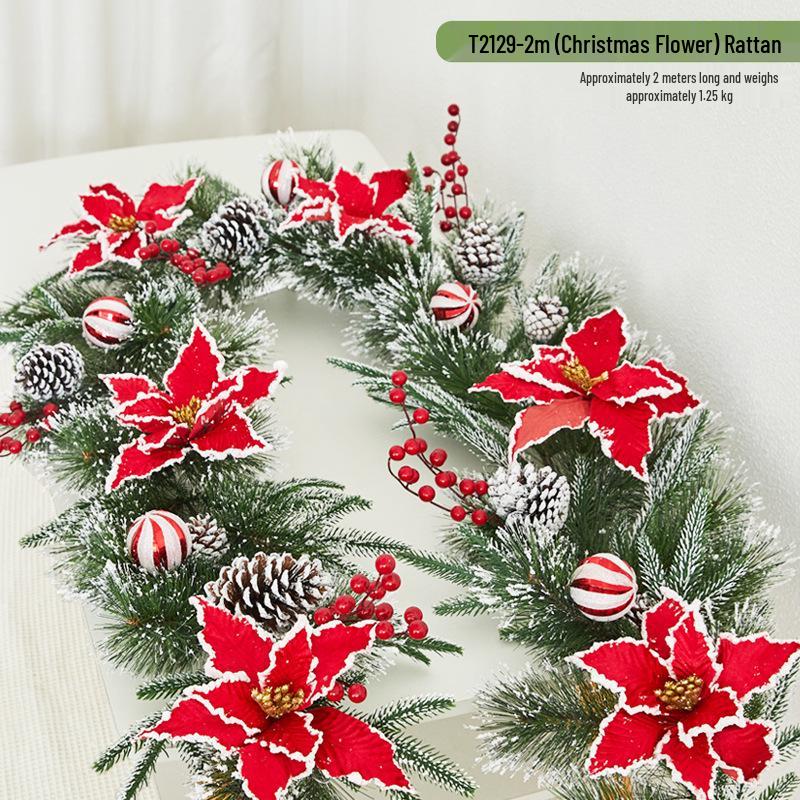 Christmas Snowflake Garland for Hotels, Malls, Windows, Doors & Stair Handrails