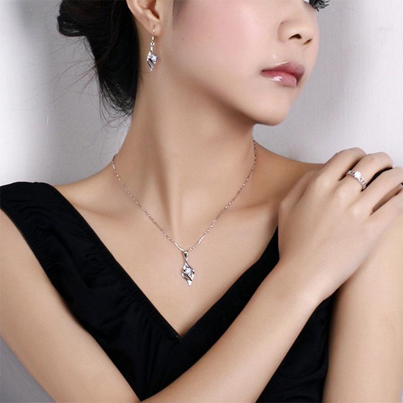 Ожерелье из стерлингового серебра 925 пробы с ангельским пером, украшения в корейском и европейском стиле, хрустальные подарки, Рождество.