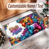 Game Controller Theme Soft Crystal Velvet Rug Custom Name & Text Print Non Slip Floor Rug for Bedroom Living Room