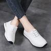 Women Platform Loafers Black Casual Leather Elevator Shoes Thick Sole Height Increase White Sneakers