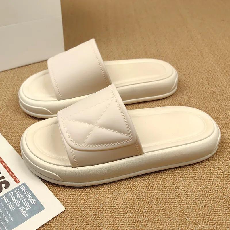 Summer New Peep Toe Slippers for Women Fashion Platform Casual Beach Shoes Female Home Non -slip Floor Designer Slides