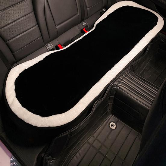 Уютная подушка для автомобильного сиденья, зимняя плюшевая четырехсезонная черно-белая волокнистая грелка, автомобильные аксессуары