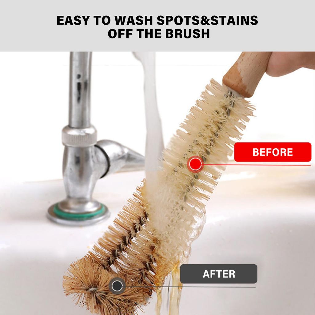 1 шт., щетка для чистки бутылок с длинной деревянной ручкой, щетка для чистки бутылок с водой, без мертвых зон для вакуумных чашек