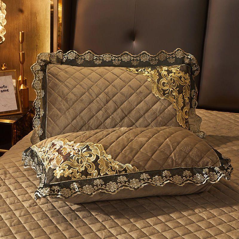 3 шт. Утолщенная кружевная юбка для кровати на осень и зиму, Кружевная накидка на кровать из кристального бархата, Мягкая и удобная, Постельное белье для спальни и гостевой комнаты