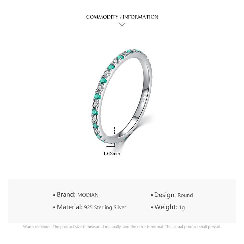 MODIAN Радужные кольца на палец с CZ для женщин, штабелируемые 4 цвета, обручальное кольцо из стерлингового серебра 925 пробы, ювелирные изделия